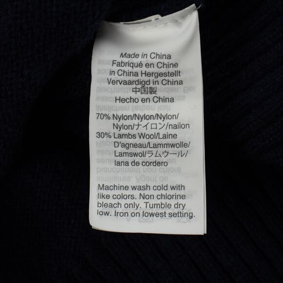 J. Crew Men's Long Sleeve Sweater Navy Blue Wool Blend Mercantile Large Crewneck - Picture 6 of 9